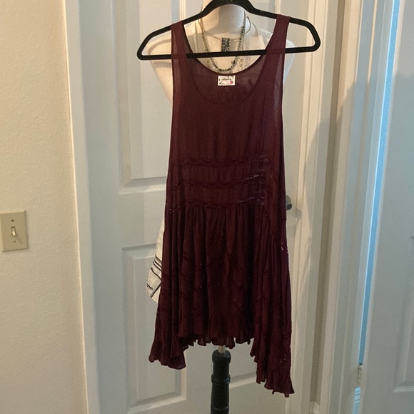 Free People Dresses & Skirts - Free People Burgundy Sleeveless Dress Small 0015 NWOT
